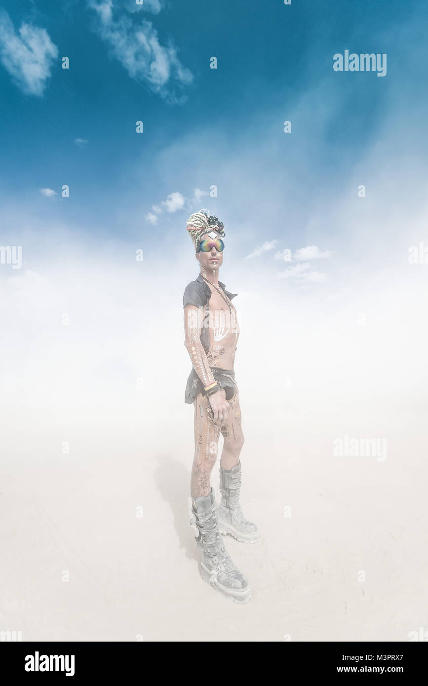 Black Rock Desert, USA - 2nd of September 2016: Burning Man taken in 2015 Stock Photo