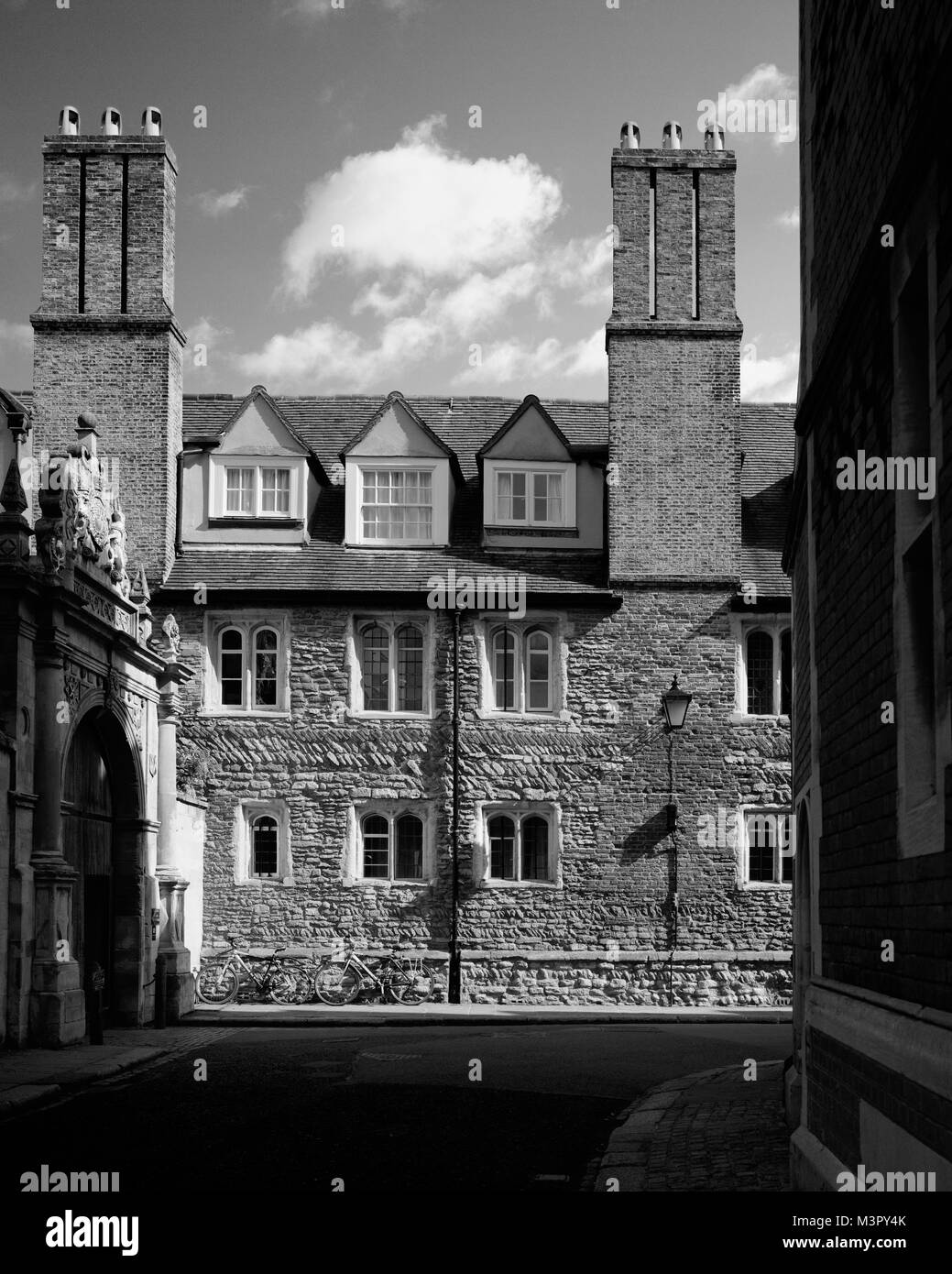 Side wall of Trinity College in Trinity Street Cambridge Stock Photo