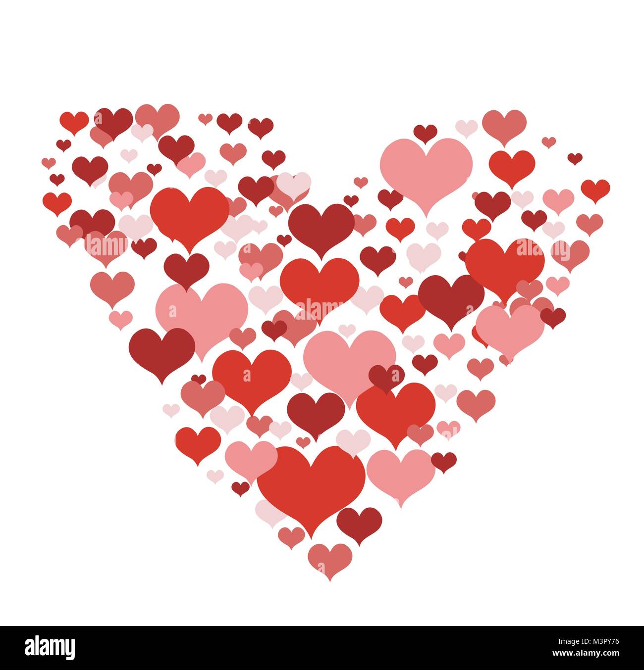 Vector illustration with red love hearts Stock Vector Image & Art - Alamy