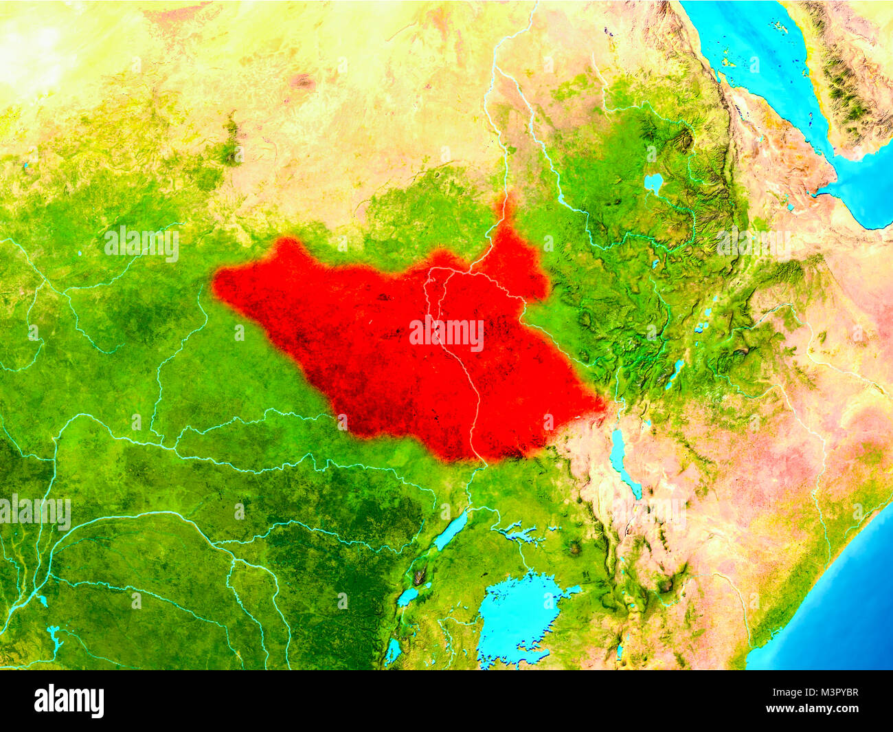 Sudan map highlighted in hi-res stock photography and images - Alamy
