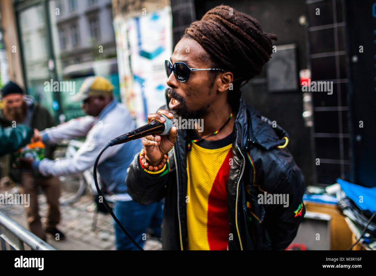 Jamaican reggae singers and MC’s give people a lecture of Jamaican