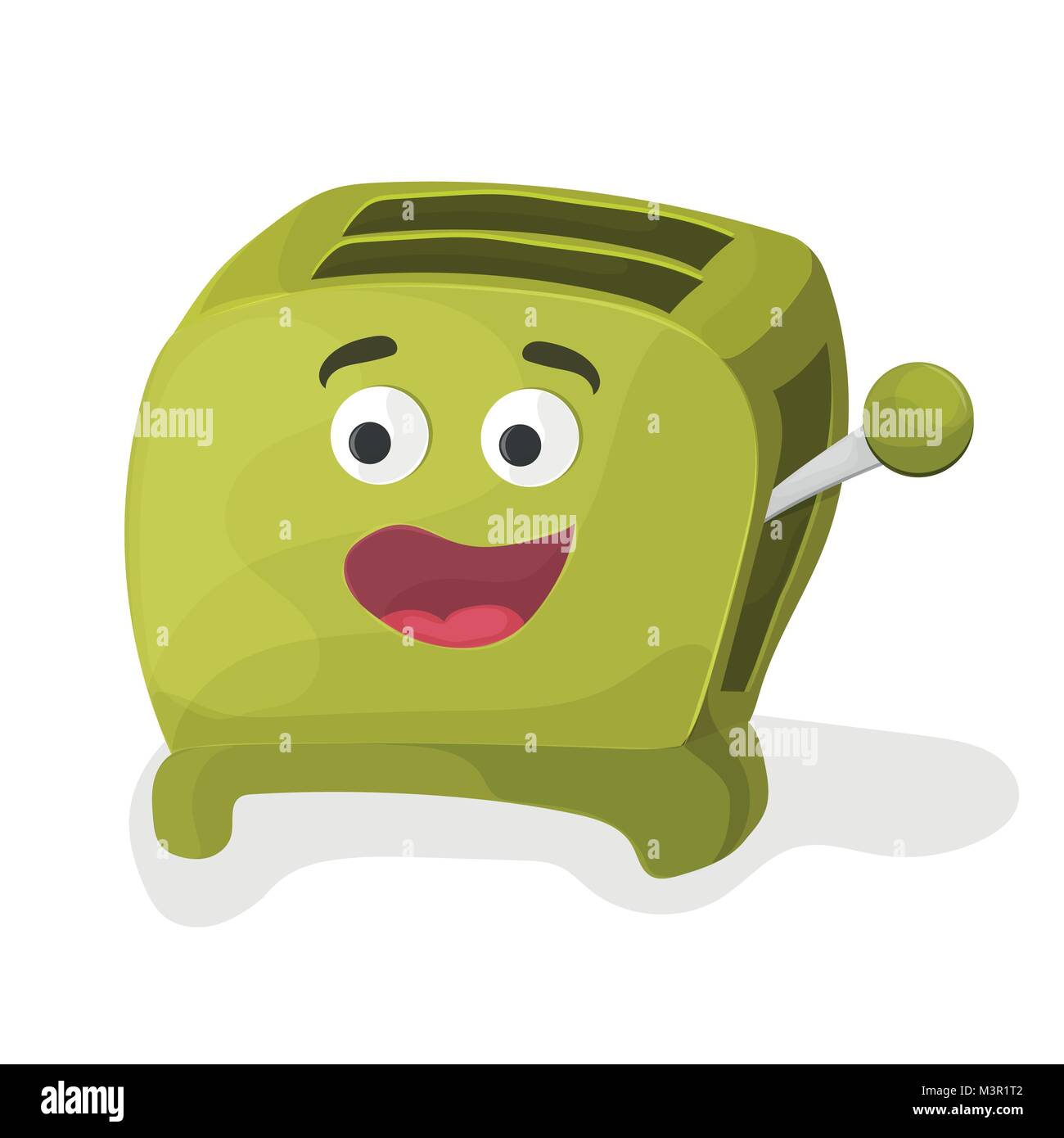 illustration of a cartoon toaster on a white background Stock Vector