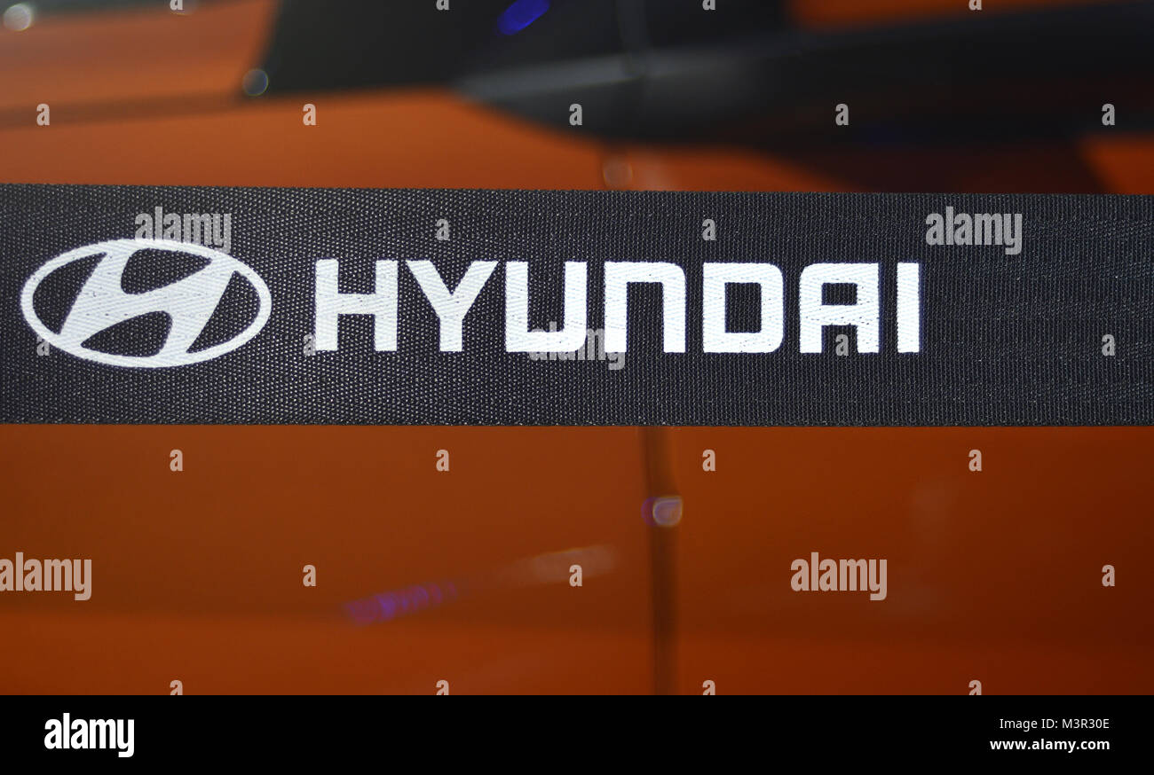 The Hyundai logo Stock Photo