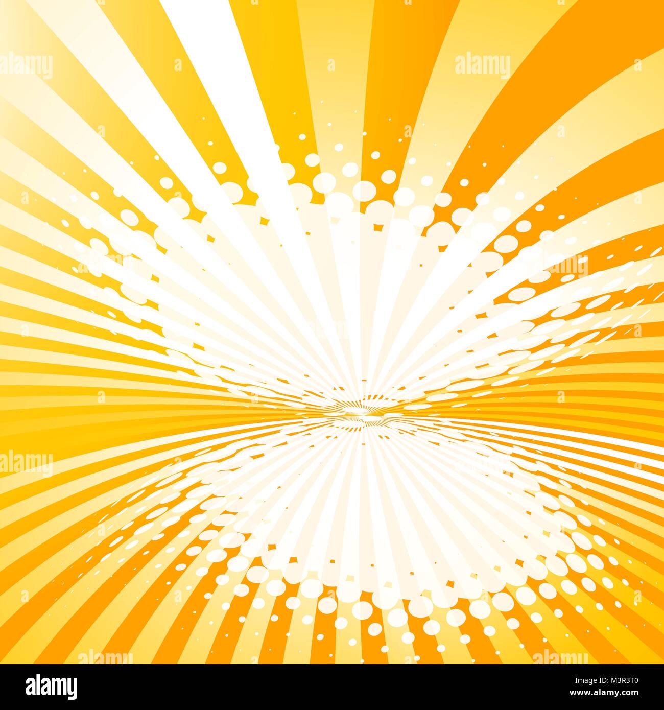 Summer Rays Background abstract summer background with sun rays and halftone effect Stock ...