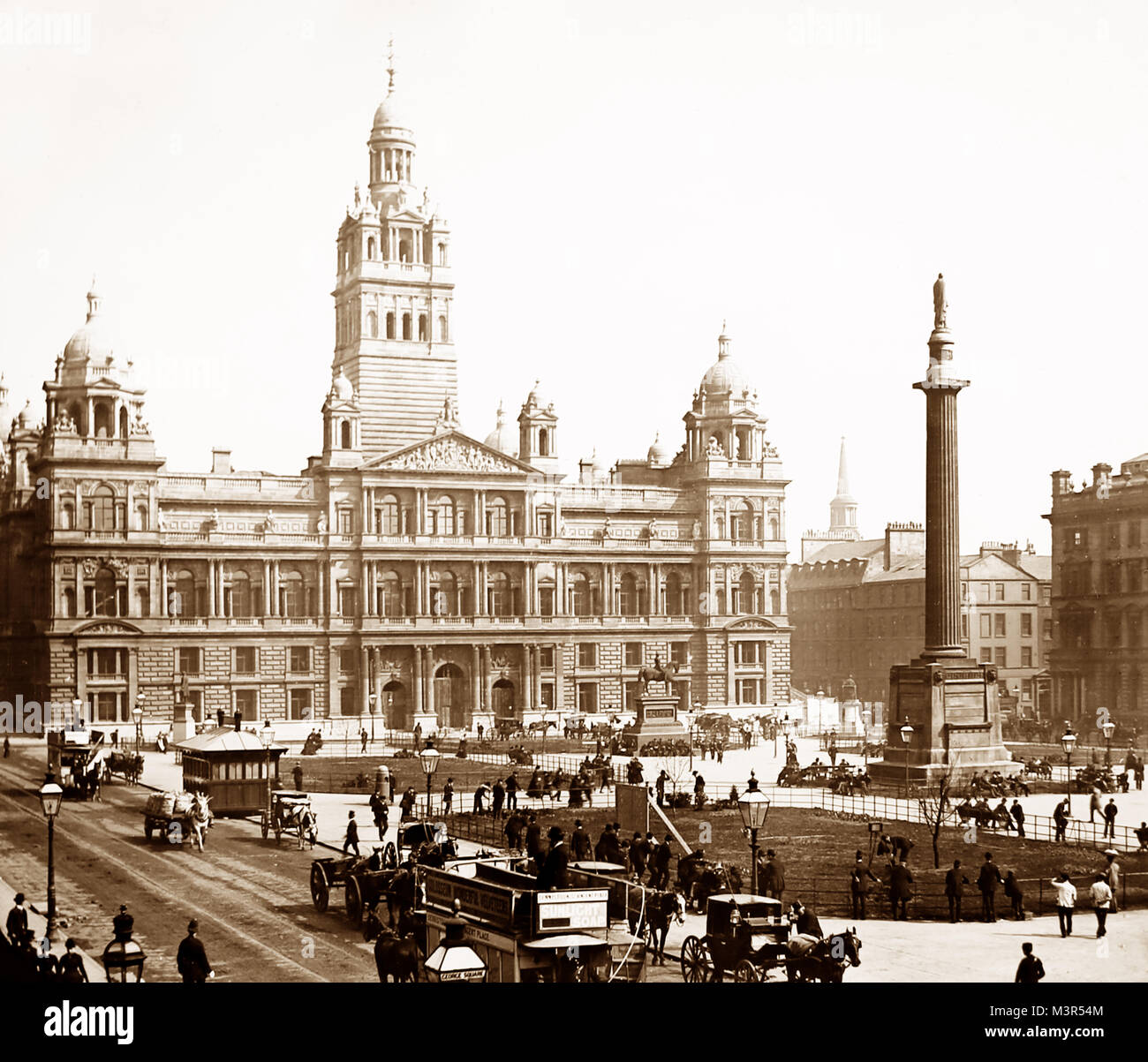 George Square, Glasgow, Victorian period Stock Photo