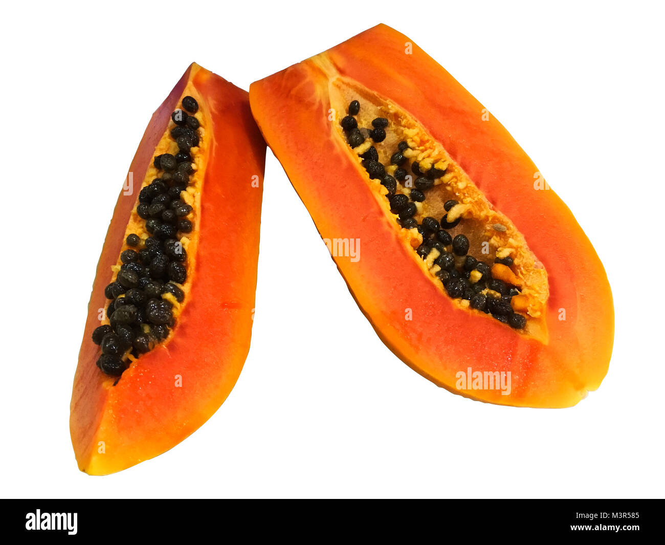 Sweet Papaya Fruits Isolated on White Backgroound, With Clipping Path