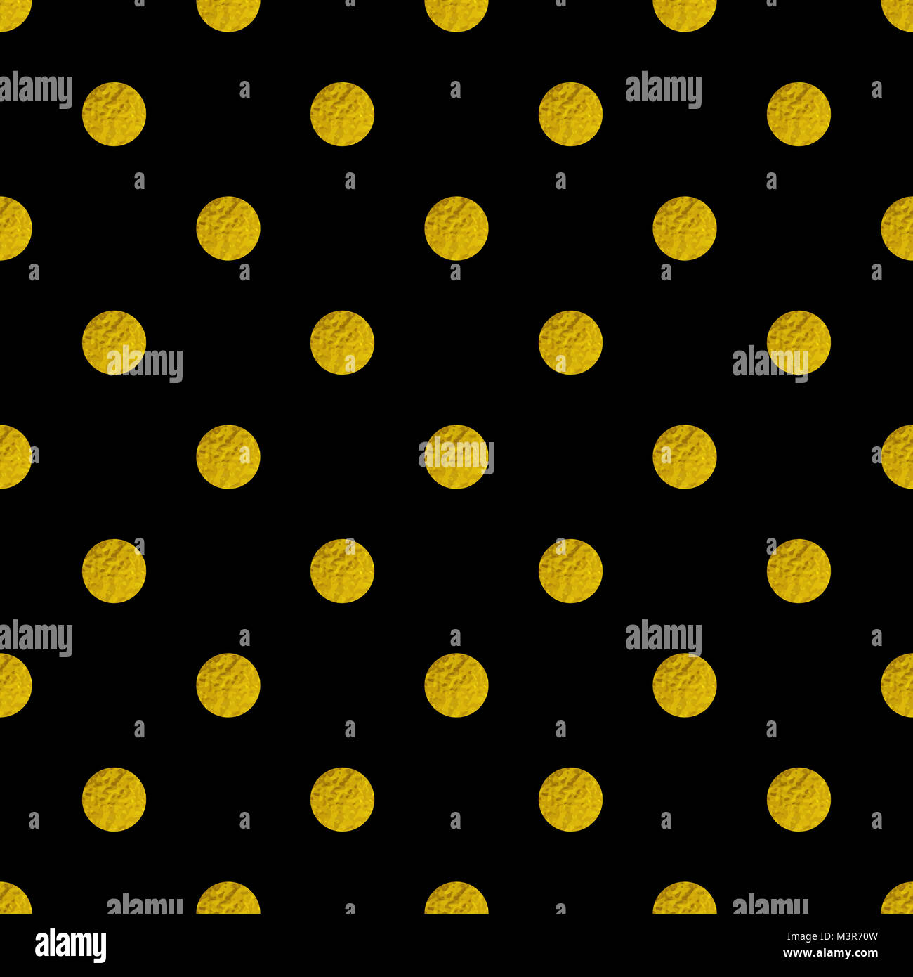 Abstract seamless pattern with golden glitter circles on a black ...
