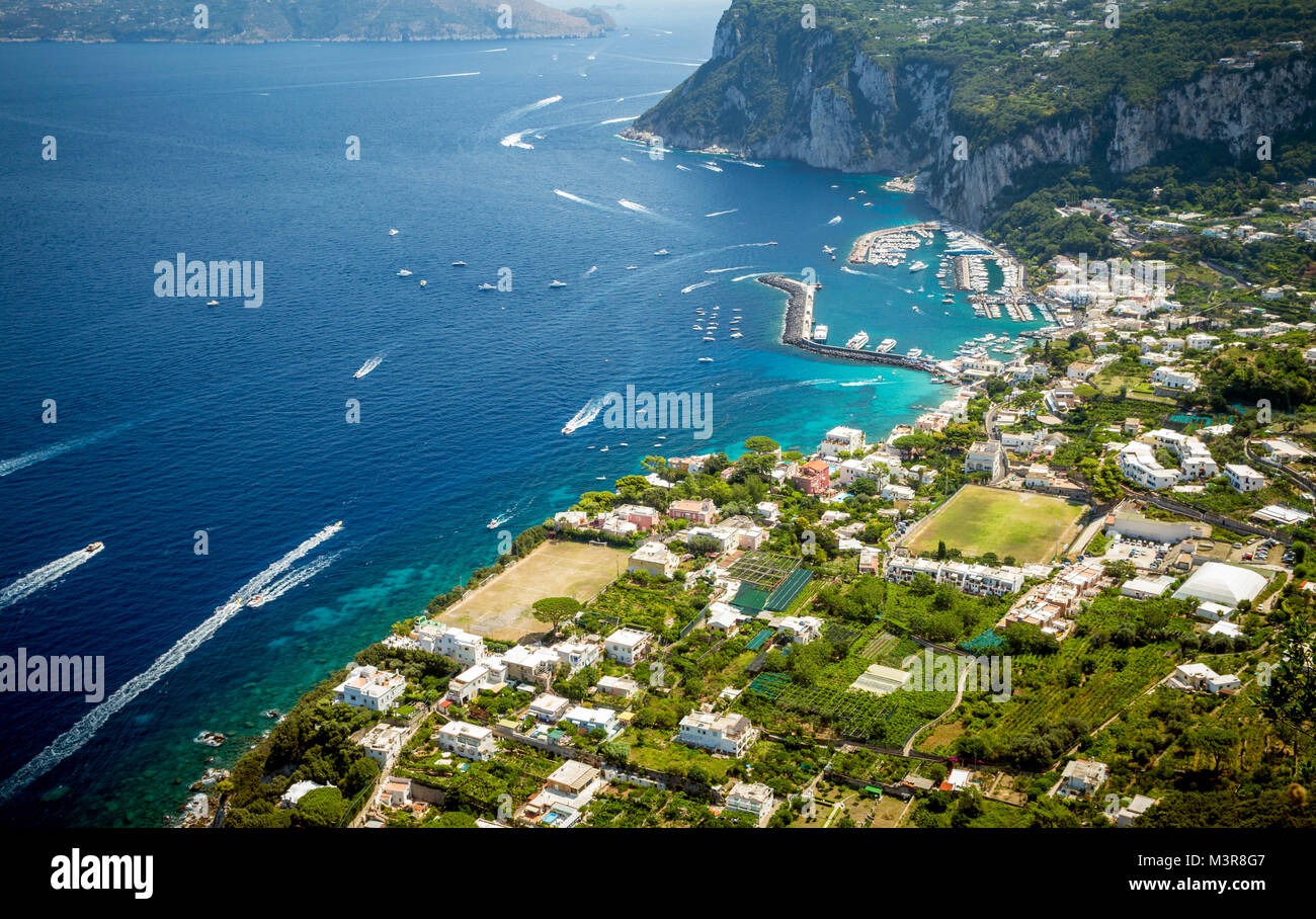 Aerial photo of Capri island in Italy Stock Photo - Alamy