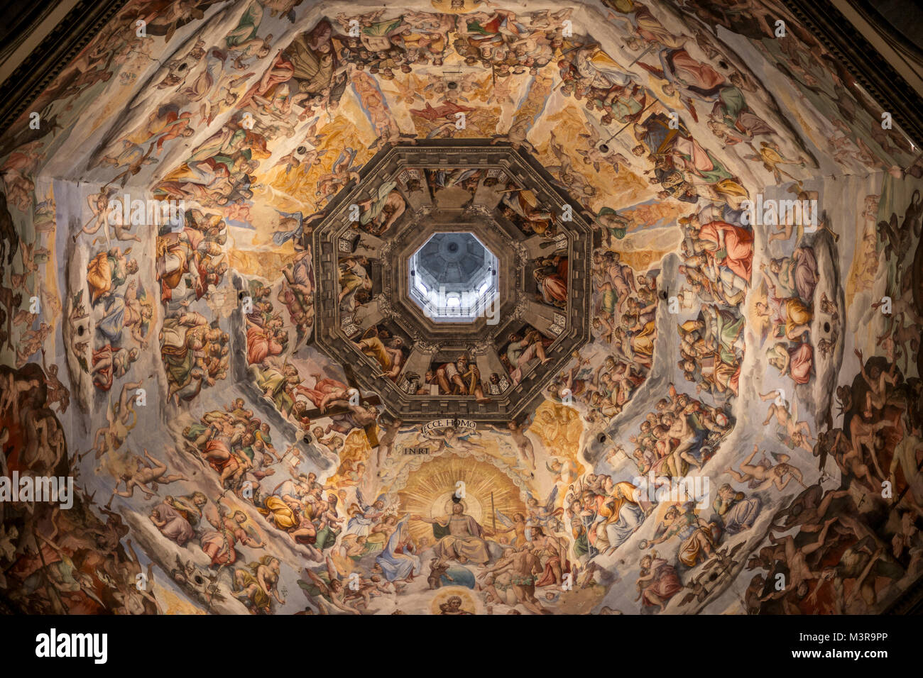 Interior view of the painting of dome. Basilica di Santa Maria del Fiore, Duomo, Florence, Italy Stock Photo