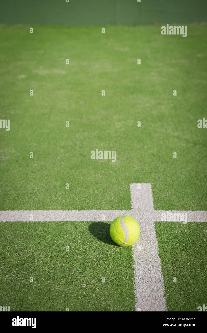 Paddle tennis court and ball Stock Photo