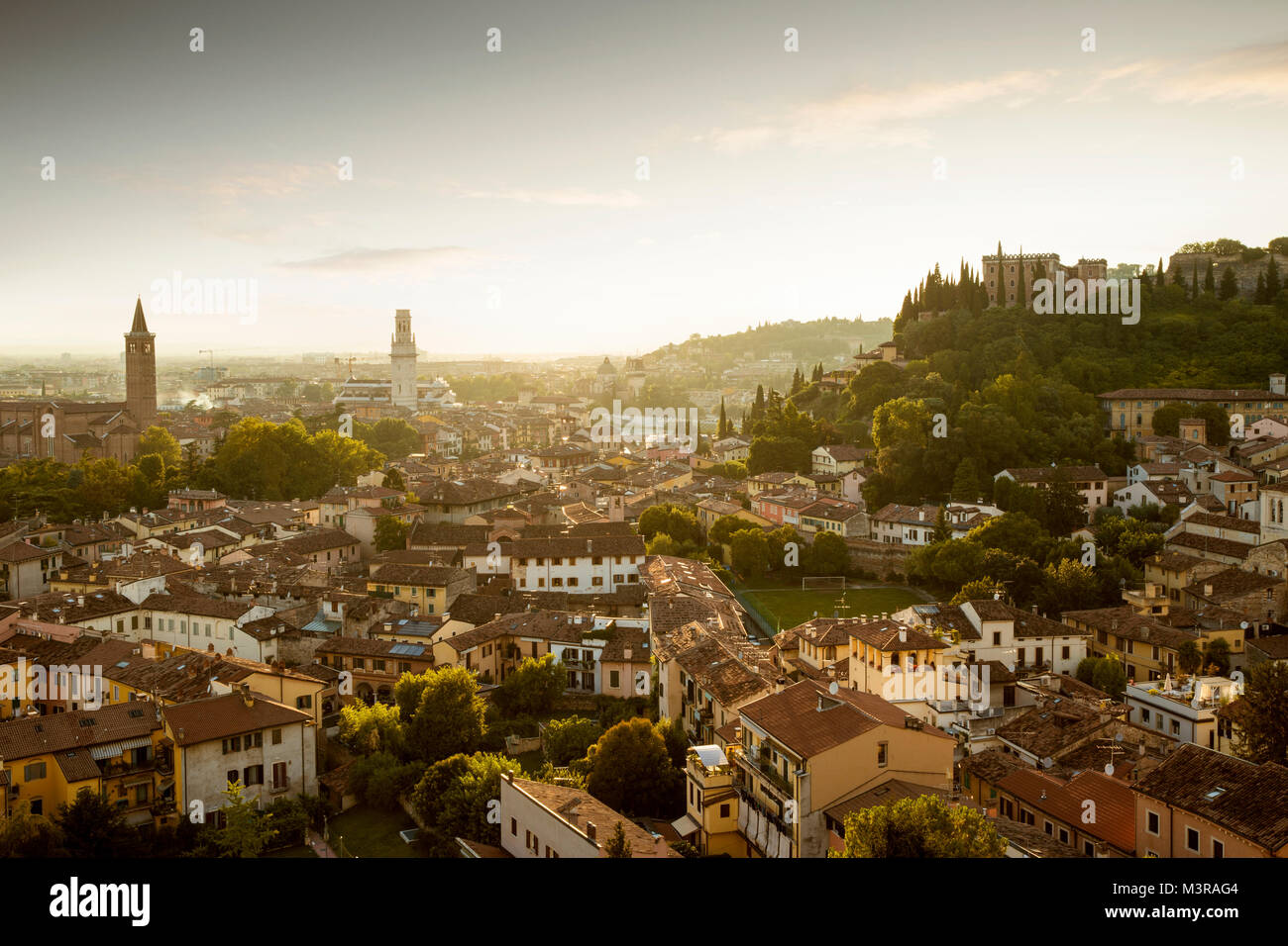 Aerial panorama of Verona old town, Italy Stock Photo