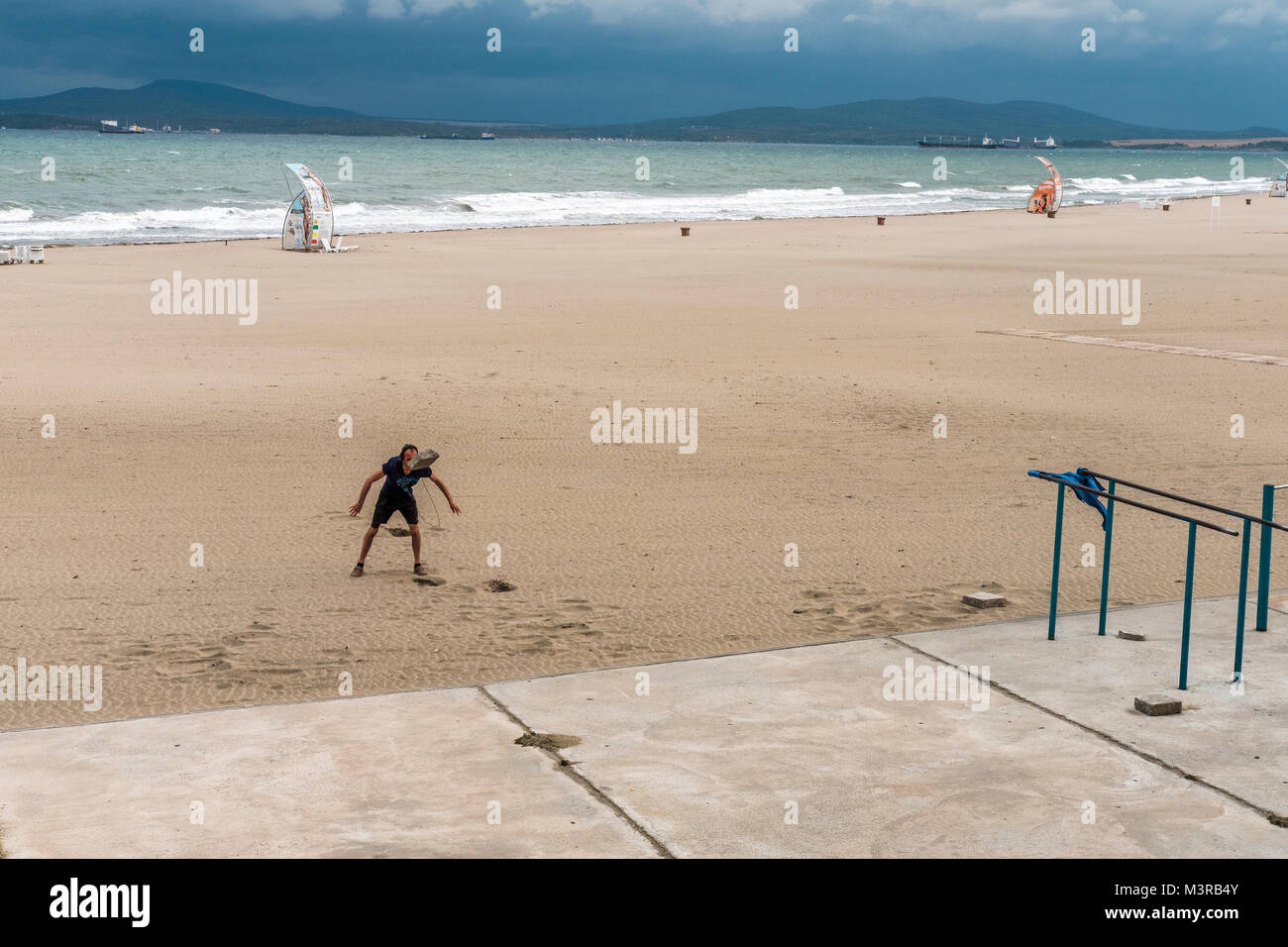 Beach Fitness,Burgas,Bulgaria Stock Photo