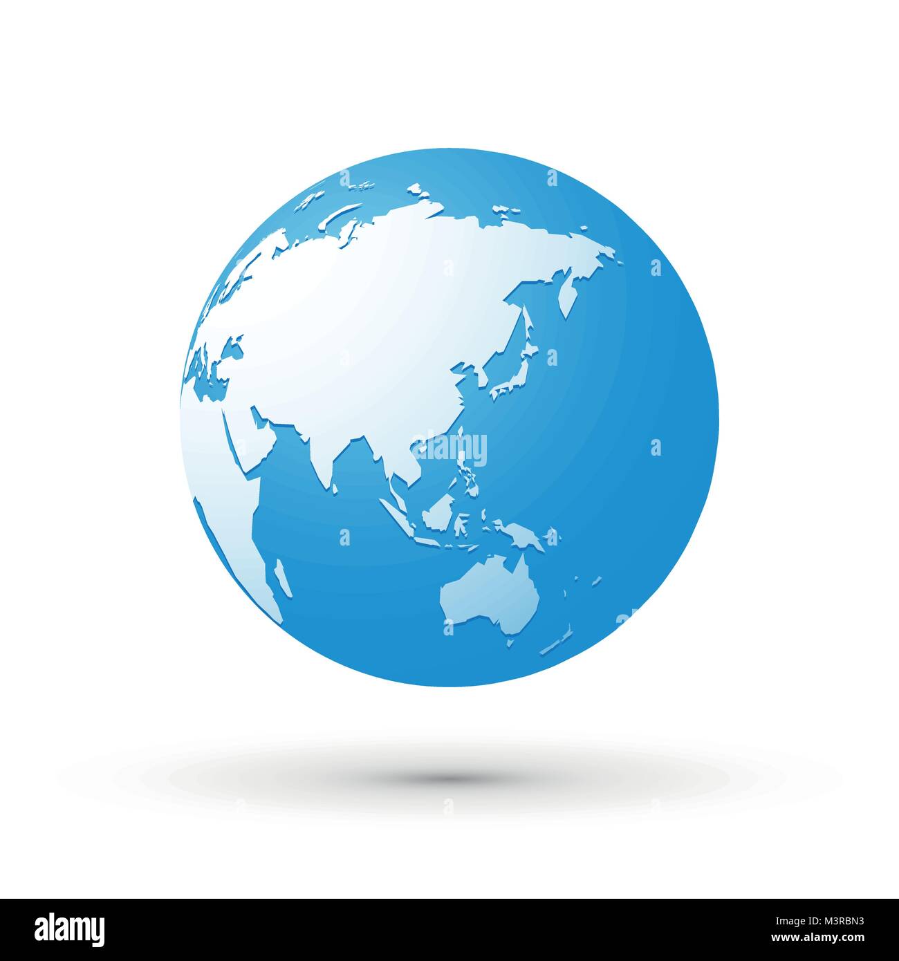 blue world earth globe asia japan internet concept Stock Vector