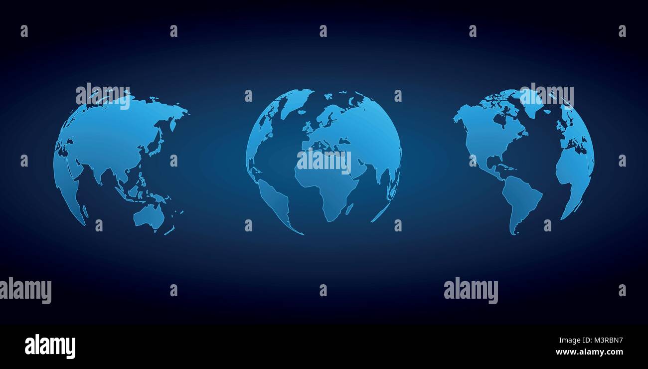 blue globes 3D vector set Stock Vector Image & Art - Alamy