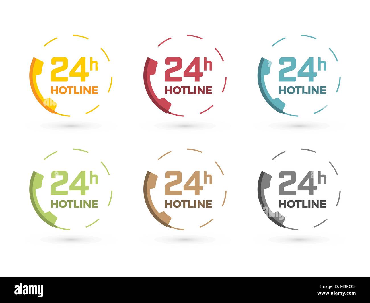 colorful phone icon 24 hours hotline Stock Vector Image & Art Alamy