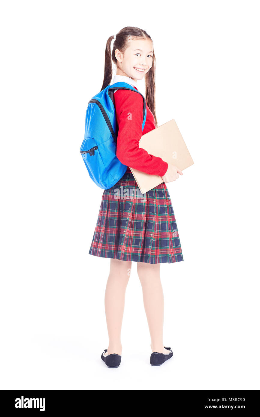 Student with blue backpack Stock Photo Alamy