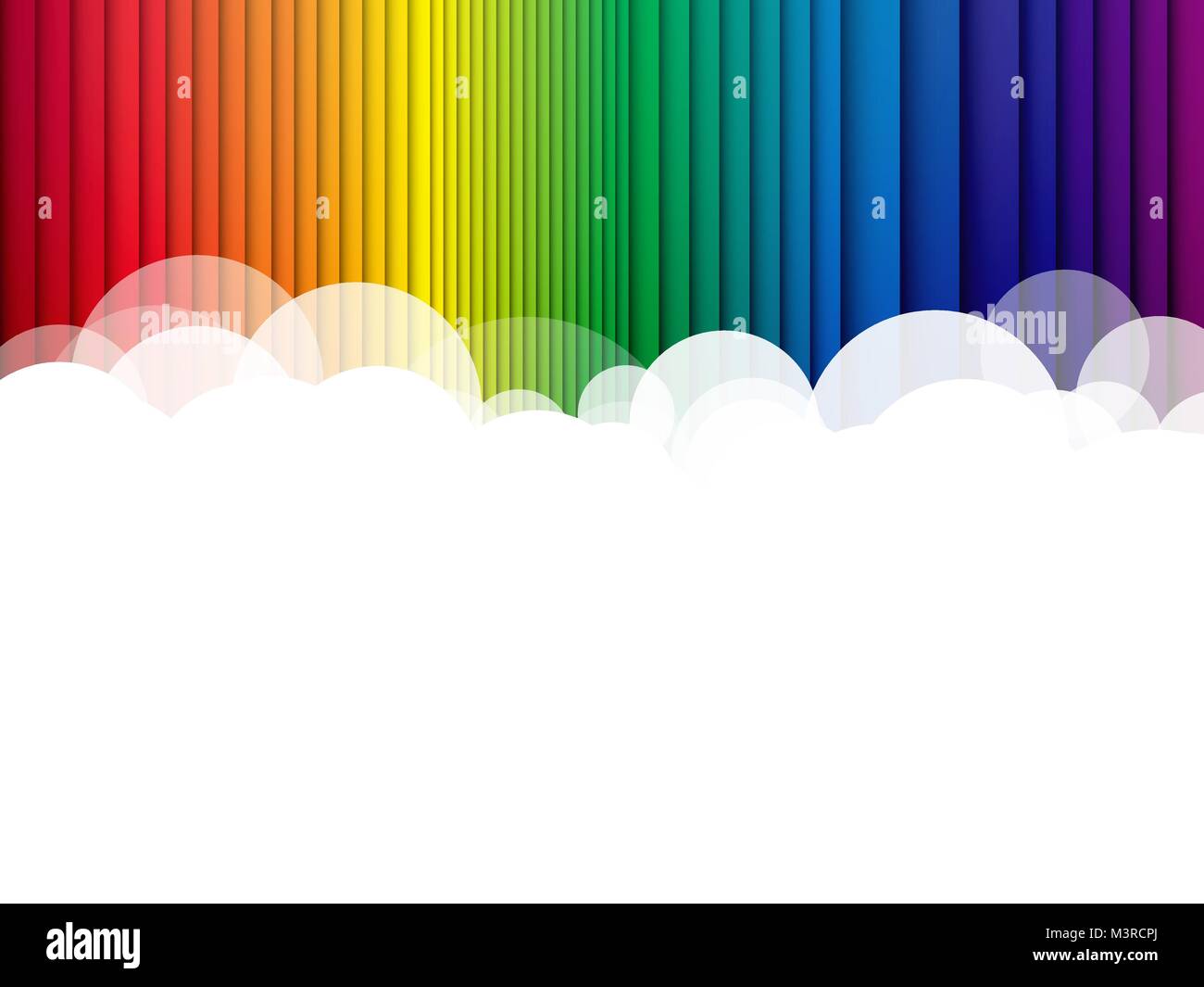 Abstract clouds background rainbow stripes Stock Vector