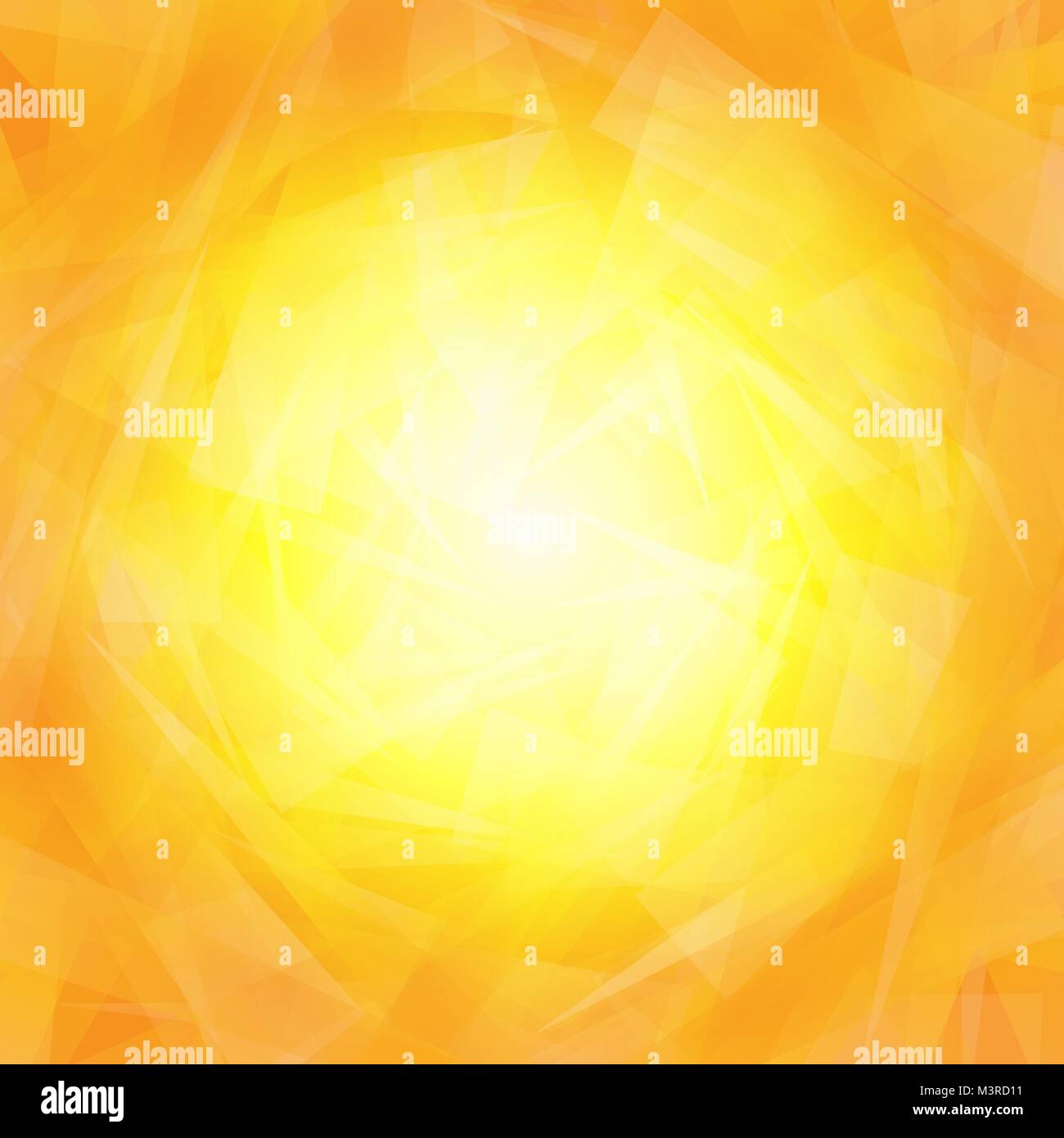 Vibrant yellow orange background with triangles Stock Vector