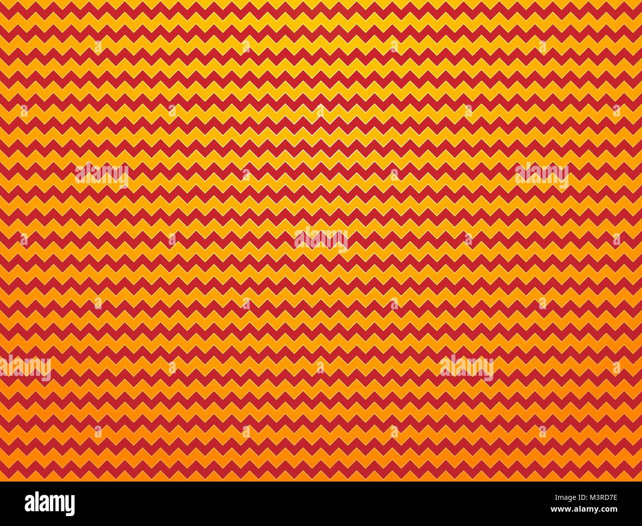 Modern yellow red zig zag background Stock Vector