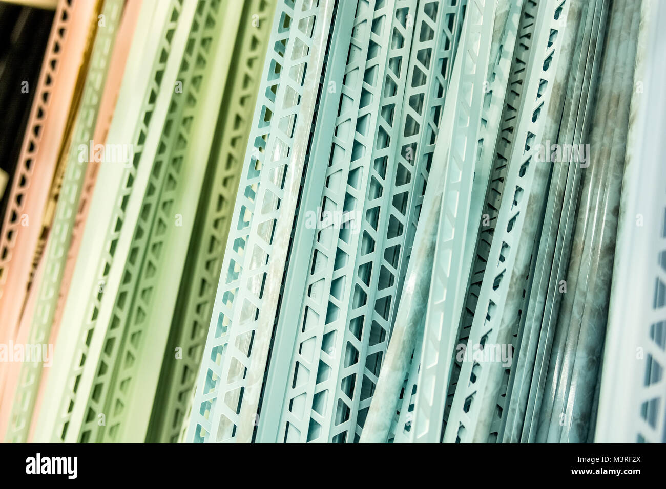 Colorful perforated corner profiles Stock Photo Alamy