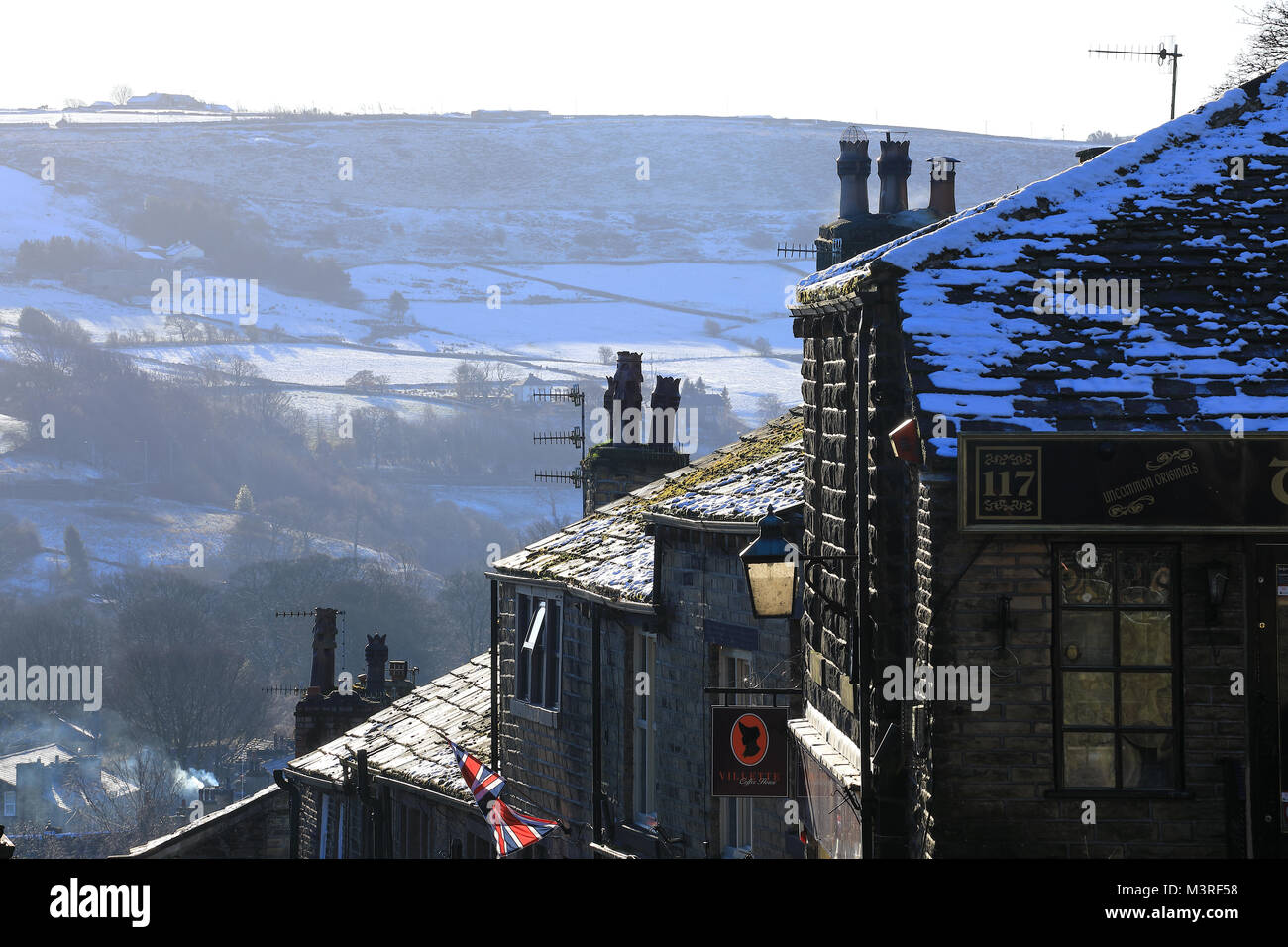 Main Street in the town of Haworth, West Yorkshire, UK Stock Photo Alamy