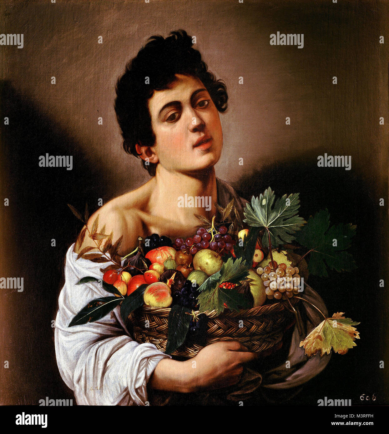 Caravaggio, Boy with Basket of Fruit Stock Photo Alamy
