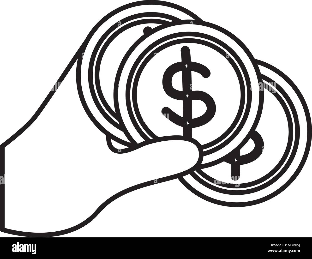 hand with coin money isolated icon Stock Vector Image & Art - Alamy