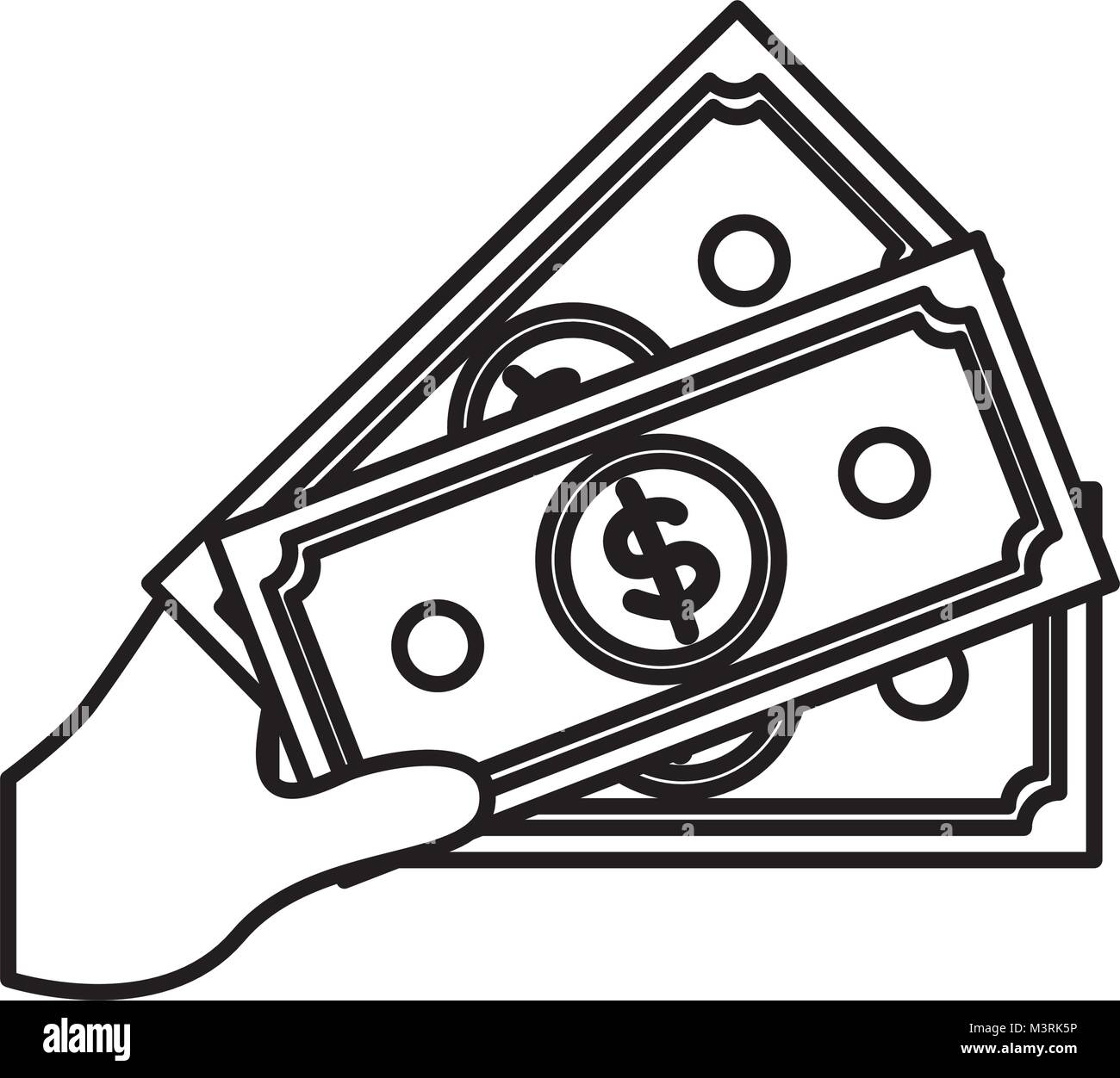 hand with bill dollar money icon Stock Vector Image & Art - Alamy