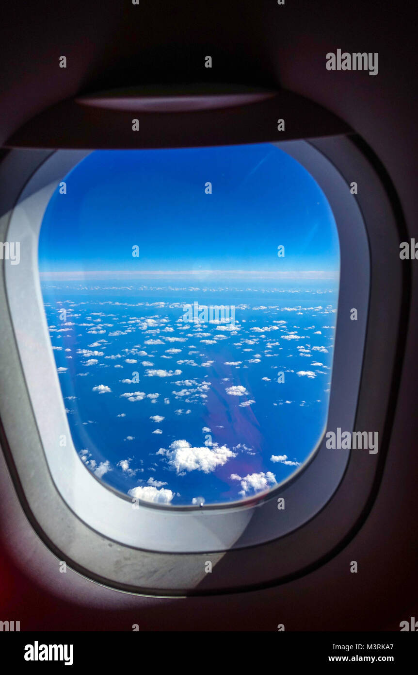 View from window of Vueling Airbus 320 over Spain Stock Photo