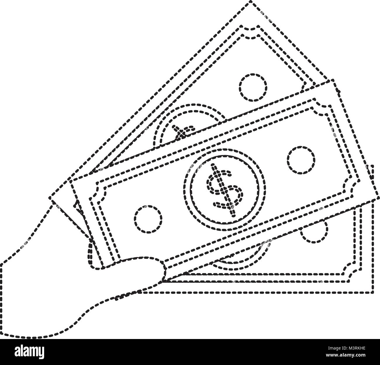 hand with bill dollar money icon Stock Vector Image & Art - Alamy