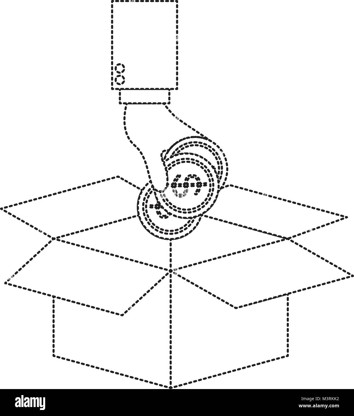 hand saver depositing coins in box Stock Vector Image & Art Alamy