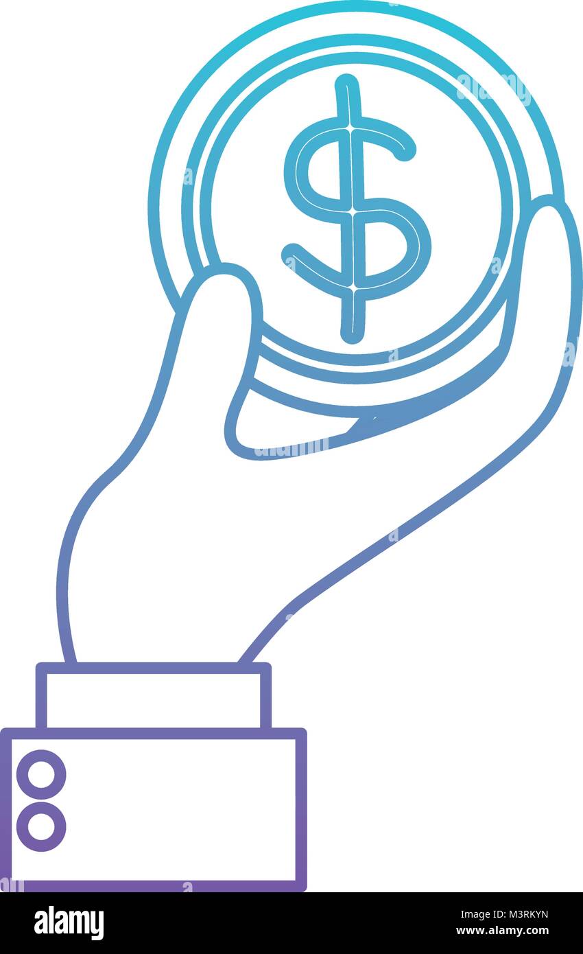 hand with coin money isolated icon Stock Vector Image & Art - Alamy