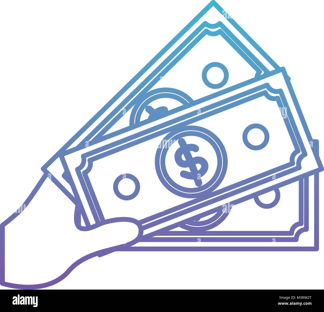 hand with bill dollar money icon Stock Vector Image & Art - Alamy