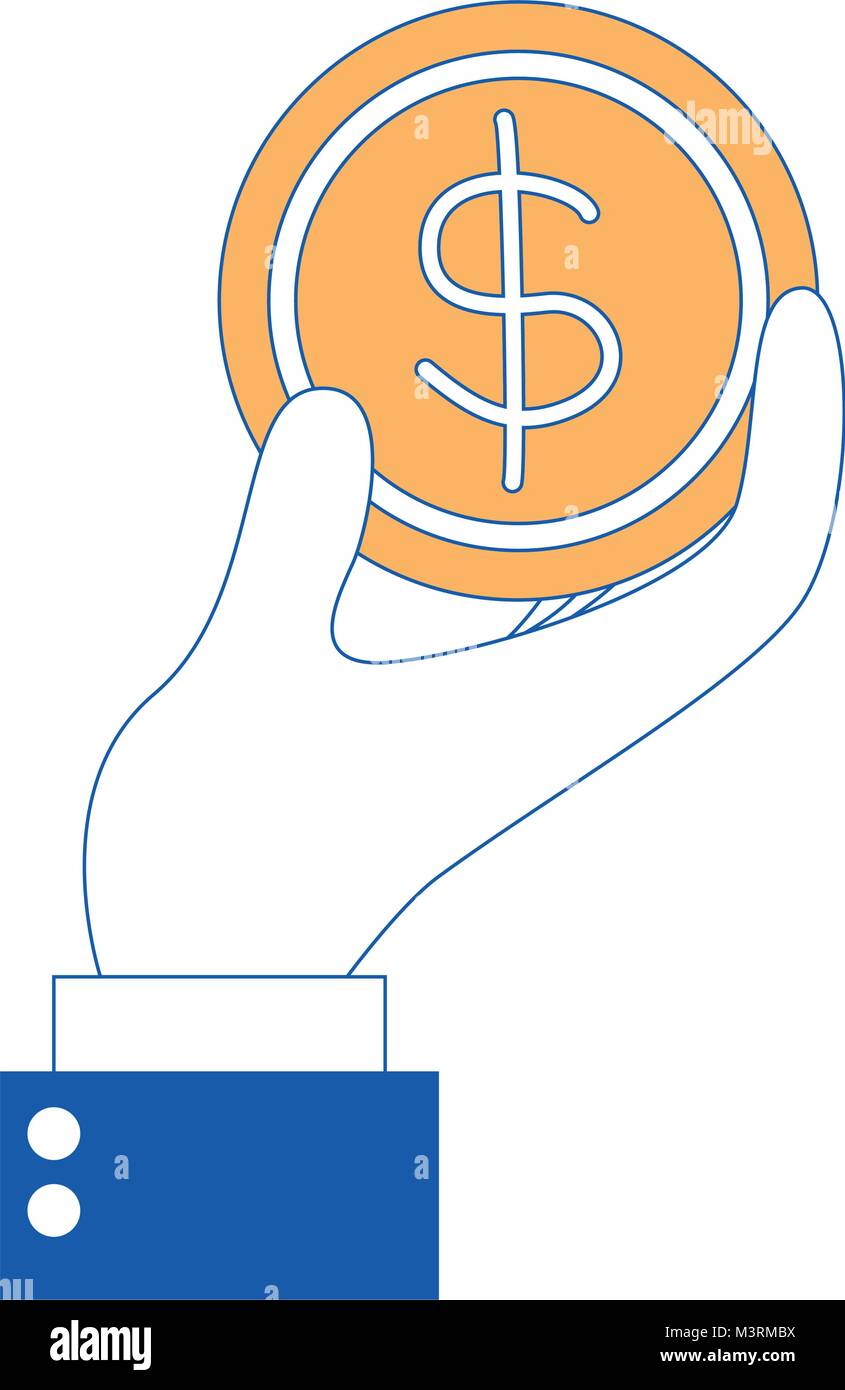 hand with coin money isolated icon Stock Vector Image & Art - Alamy