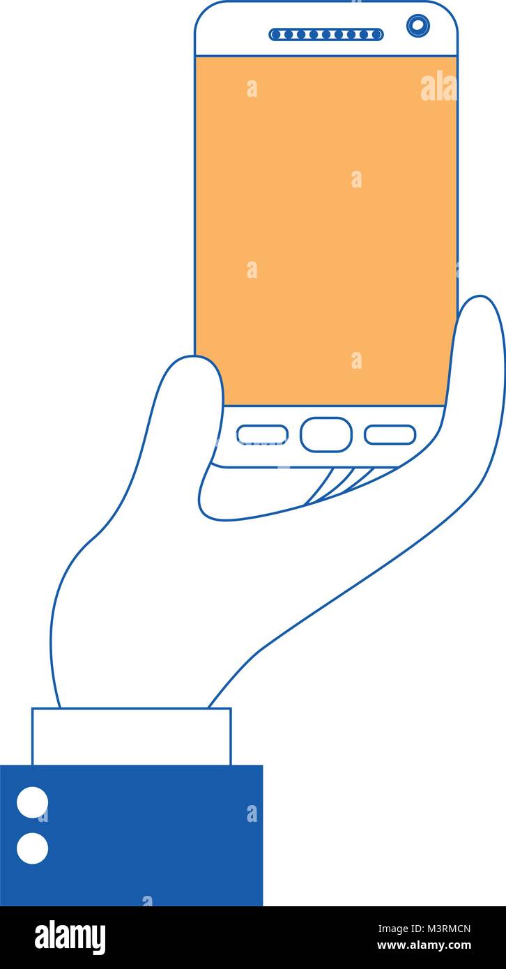 hand user with smartphone device isolated icon Stock Vector Image & Art ...