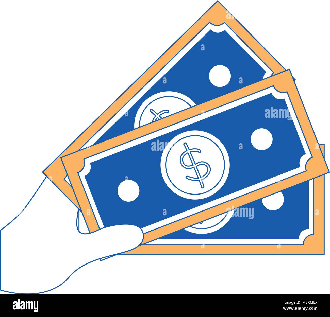 hand with bill dollar money icon Stock Vector Image & Art - Alamy