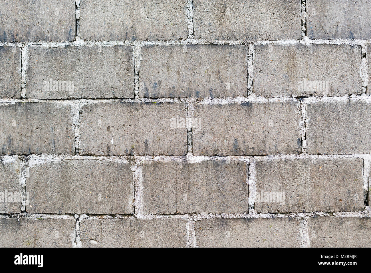 Old wall made from cinder blocks as background texture Stock Photo