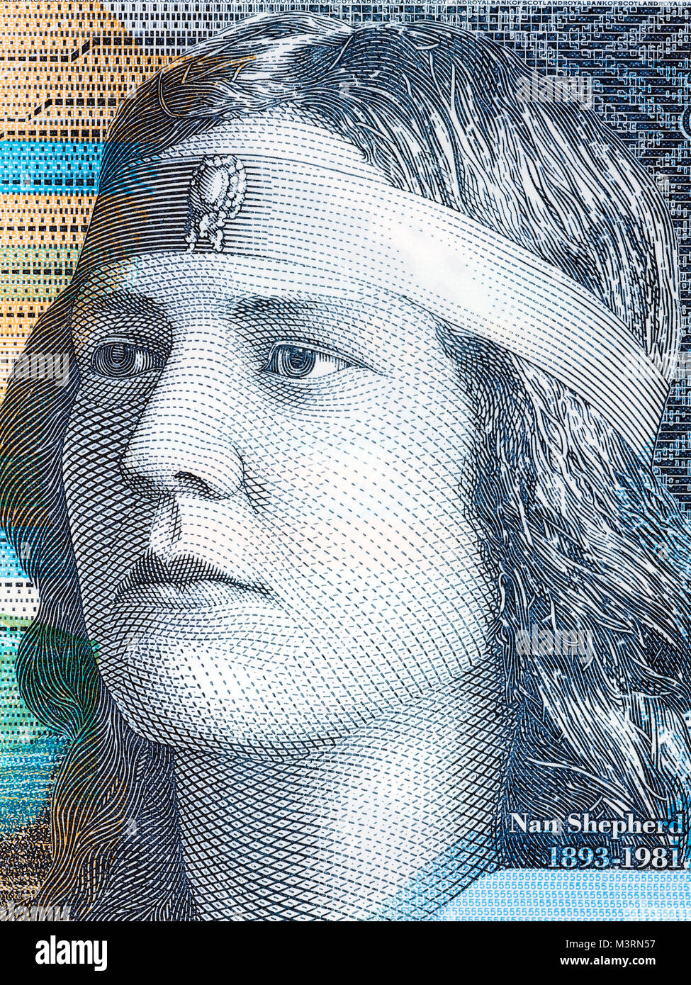 Nan Shepherd portrait from Scottish money Stock Photo