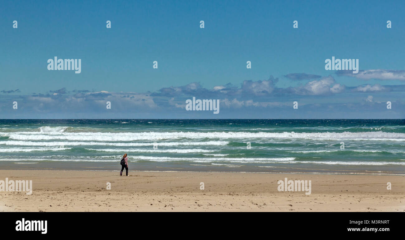 A beach Southern Cape Province in South Africa, near Hermanus. The ocean is the South Atlantic. Stock Photo