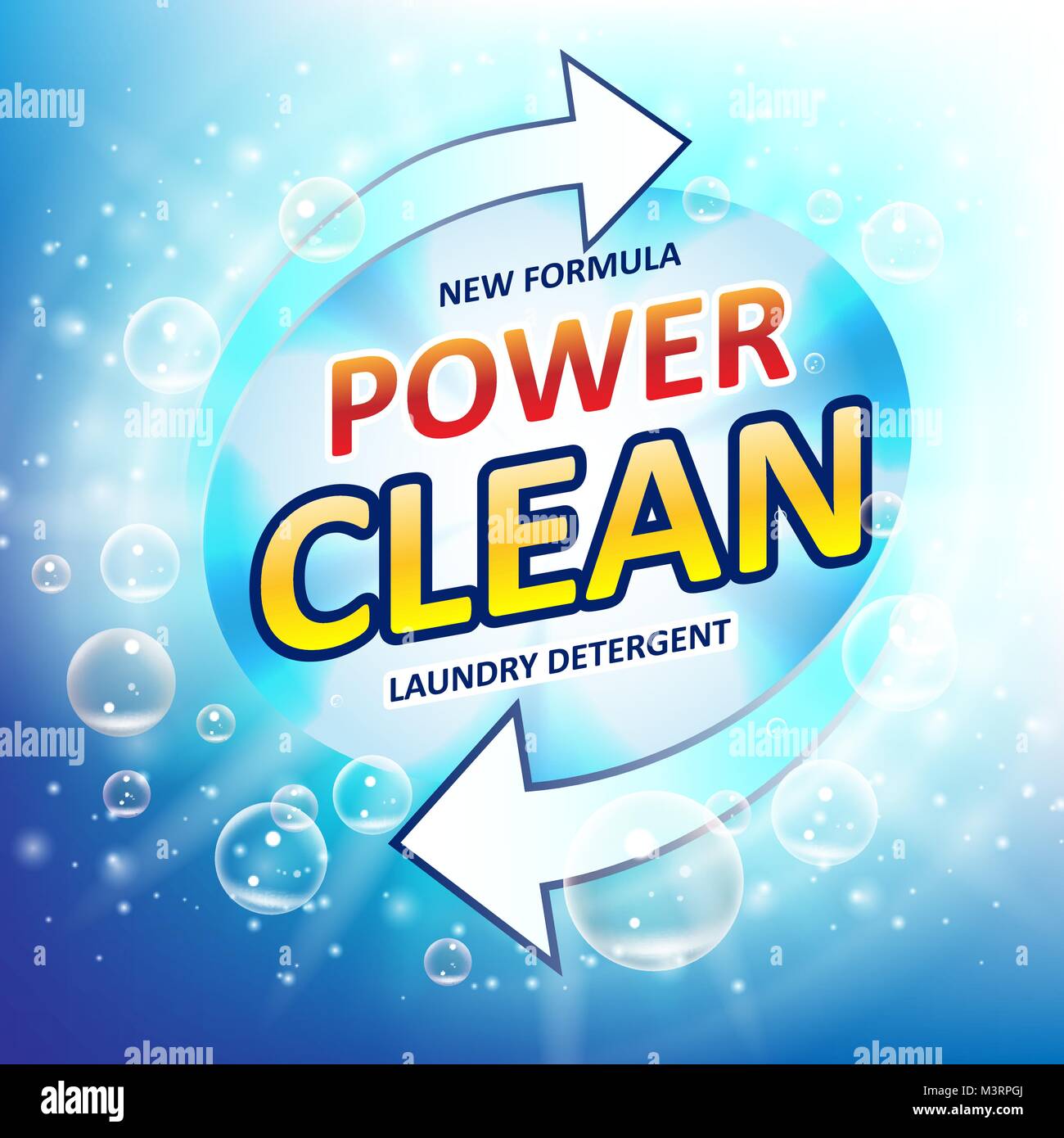 Laundry detergent package ads. Toilet or bathroom tub cleanser design