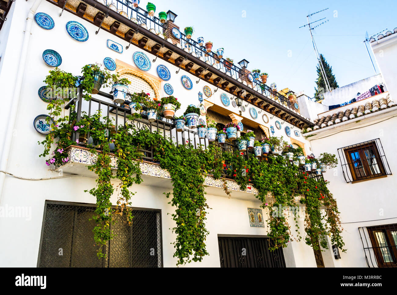 Granada, Spain Facade of a traditional house with decorative ceramic