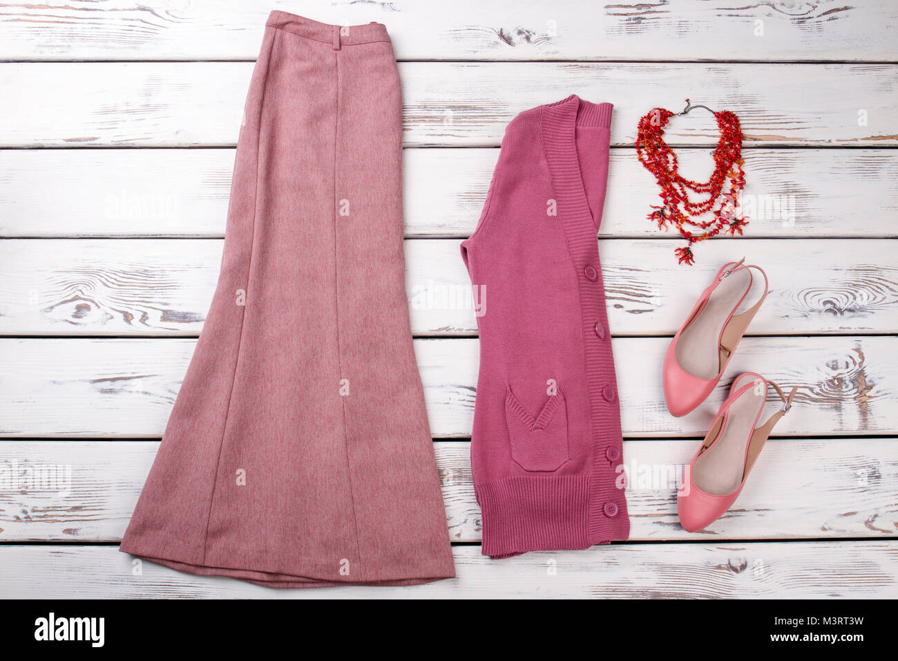 Set of female elegant clothes and accessories Stock Photo Alamy