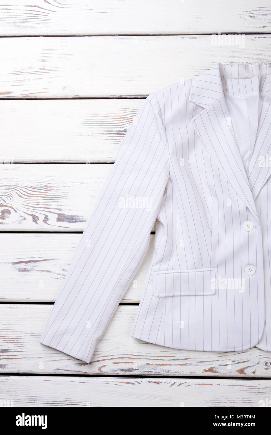 Female white formal blazer. Stock Photo