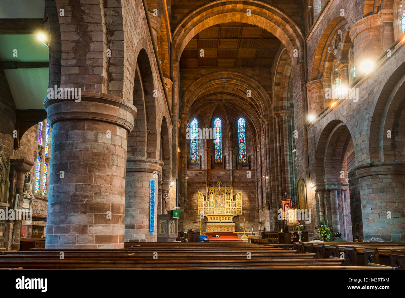 Shrewsbury  abbey internal, interior, Shropshire, England, UK Stock Photo