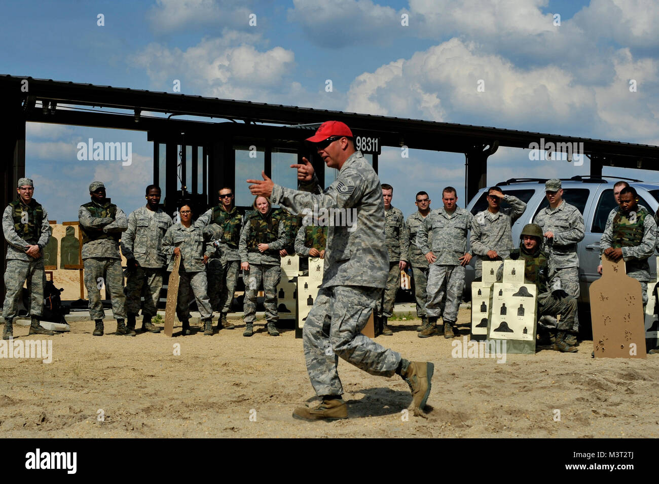 Tech. Sgt. Ricky Furrow demonstrates the new move and shoot portion of