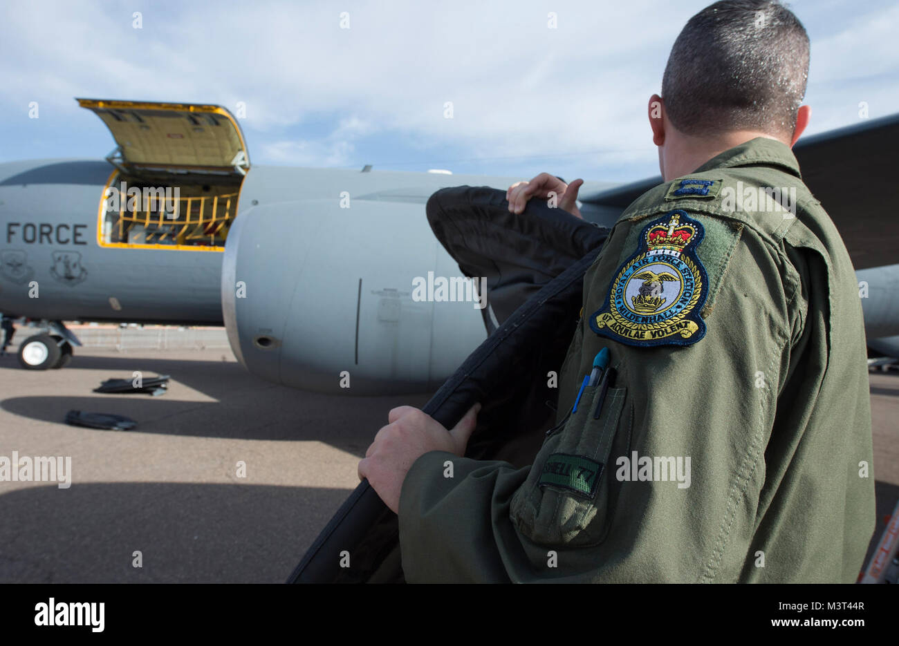A U.S. Air Force KC135 Stratotanker flight crew from Mildenhall Air