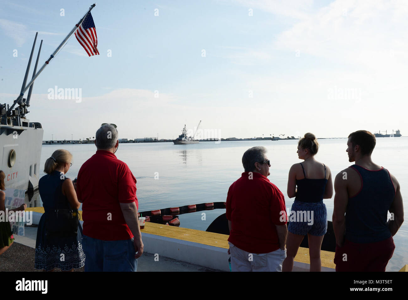 160603-N-TP832-043 JACKSONVILLE, Fla. (June 3, 2016) Family and friends wait on the pier as Cyclone class coastal ship USS Zephyr (PC 8) pulls into Naval Station Mayport after 45 days patrolling the U.S. 4th Fleet area of responsibility. U.S. Naval Forces Southern Command and U.S. 4th Fleet (COMUSNAVSO/C4F) employ maritime forces in cooperative maritime security operations in order to enhance interoperability, build enduring partnerships that foster regional security, and maintain access in the U.S. Southern Command Area of Responsibility. (U.S. Navy photo by Mass Communication Specialist Seam Stock Photo