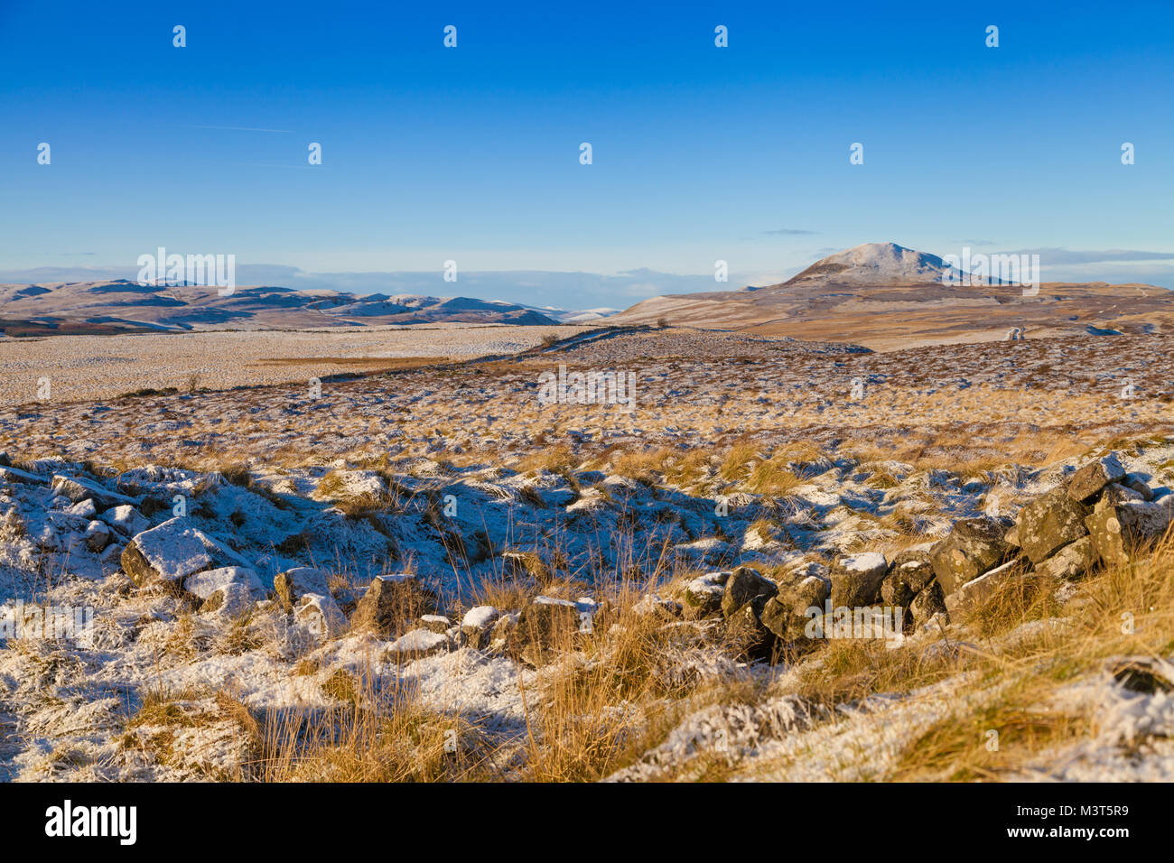West Lomond Hill covered in snow on a winters day, Fife Scotland Stock Photo