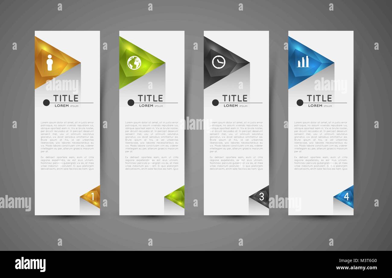 Option Infographic Banners With Crystal Triangles Graphic Design