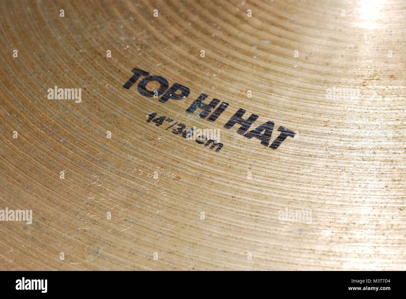 hi hat piece from drums or percussion music Stock Photo Alamy